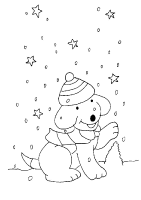 A coloring page of spot the dog